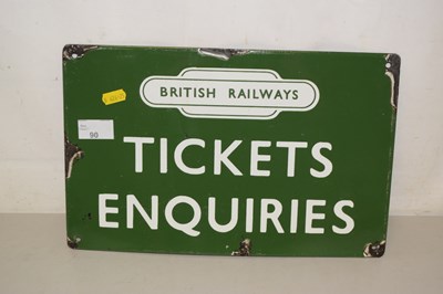 Lot 90 - A British Railways enamel sign for Tickets and...