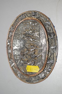 Lot 99 - A box cover decorated in relief in Dutch style...