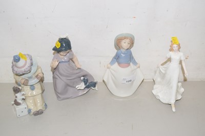 Lot 109 - Group of Nao figurines of young girls and a...