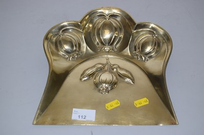 Lot 112 - An Art Nouveau brass style dustpan