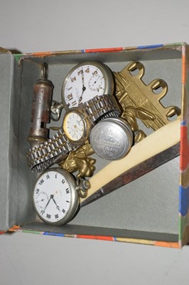 Lot 115 - Small box containing two pocket watches, one...