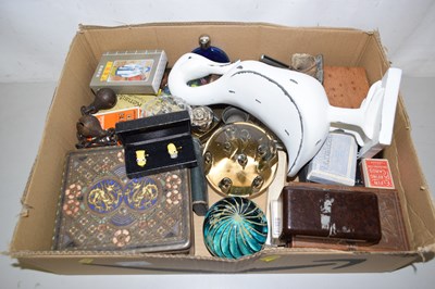 Lot 116 - Box containing paperweights, Victorian dump...