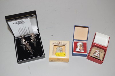 Lot 145 - Box containing commemorative thimble, cased...