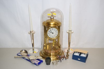 Lot 158 - A large aniversary style clock under glass...
