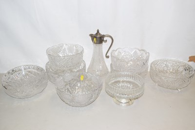Lot 164 - Quantity of cut glass wares, some hobnail...