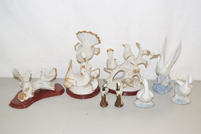 Lot 179 - Group of ceramic models of swans and birds