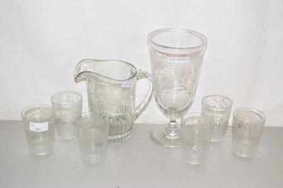 Lot 181 - Quantity of glass wares including a large vase...