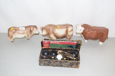 Lot 183 - Three large ceramic models of bulls together...