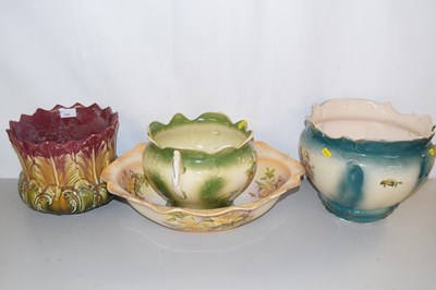 Lot 200 - Group of ceramic jardiniere and large dish