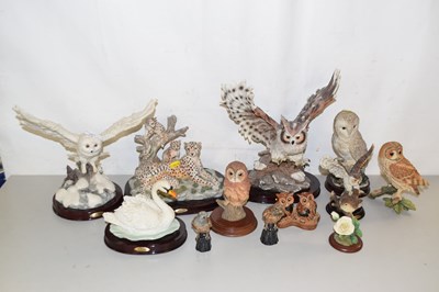 Lot 201 - Quantity of ceramic or resin animals and birds,...