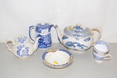 Lot 211 - A Booths teapot and cover, George Jones jug...