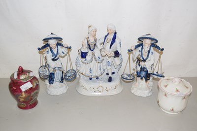 Lot 220 - Oriental vase and cover together with further...