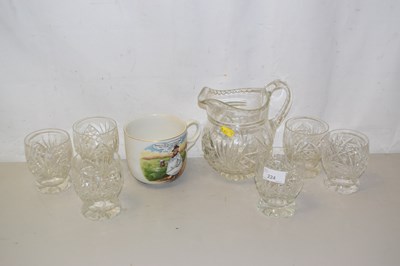 Lot 224 - A clear glass jug and tumblers together with a...