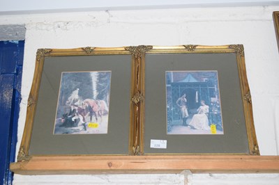 Lot 228 - A pair of coloured prints, 19th Century couples