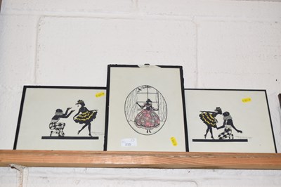 Lot 233 - A group of three silhouette pictures of dancers