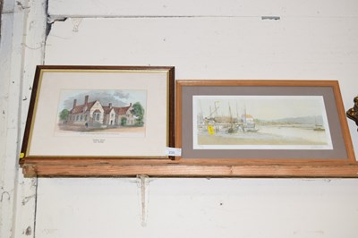 Lot 235 - Coloured print of Gresham's School together...