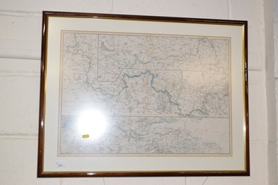 Lot 257 - Framed Edward Weller map of The River Thames...