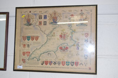 Lot 270 - A reproduction coloured map of Caernarvon