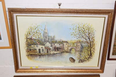 Lot 274 - John Bampfield river scene with view towards...