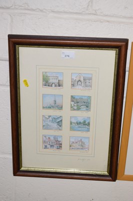 Lot 276 - A framed group of prints of various views of...