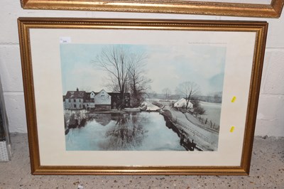 Lot 280 - Rowland Hilder coloured print of a water mill