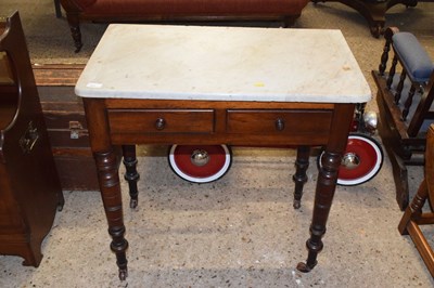 Lot 287 - A small Victorian marble topped side table...
