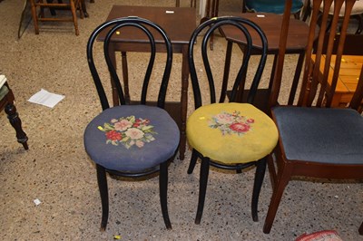 Lot 316 - A pair of bent wood chairs with upholstered seats