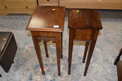 Lot 326 - A small oak and cross banded lamp table...