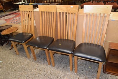 Lot 341 - A set of four modern oak framed dining chairs