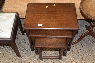 Lot 343 - Nest of oak tables