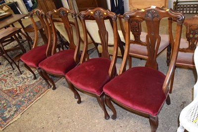 Lot 348 - Set of four late Victorian dining chairs