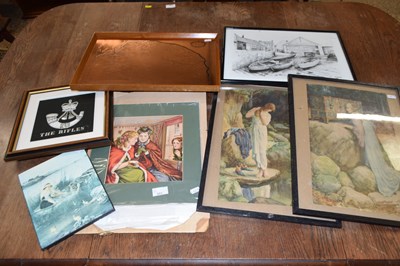 Lot 351 - Mixed Lot: Pictures to include a copper map of...