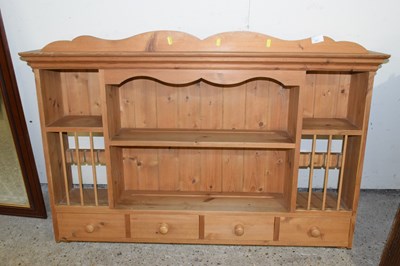 Lot 357 - Modern pine kitchen wall shelf