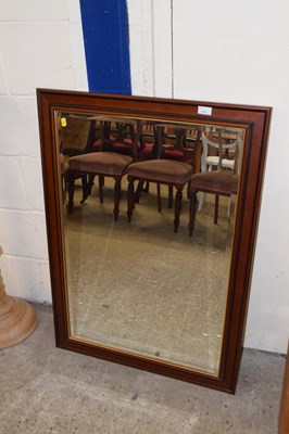 Lot 358 - Modern wall mirror in dark wood effect frame
