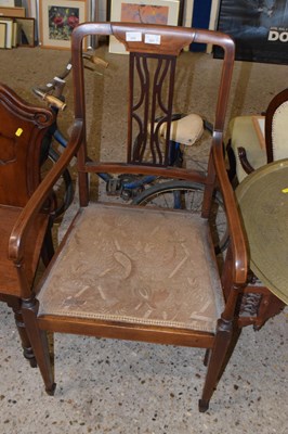Lot 306 - Edwardian mahogany framed armchair