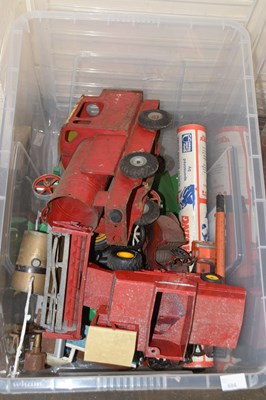 Lot 684 - A box of various mixed vintage toys to include...