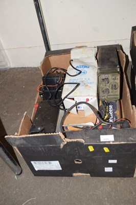 Lot 695 - One box of mixed items including amp meter,...