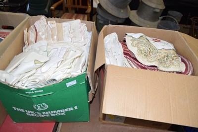 Lot 741 - Two boxes of various table linen, place mats etc