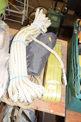 Lot 756 - Quantity of rope lifting straps etc