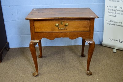 Lot 282 - George III oak cabriole legged lowboy or side...