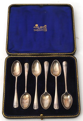 Lot 93 - A cased set of six silver Hanovarian and rat...
