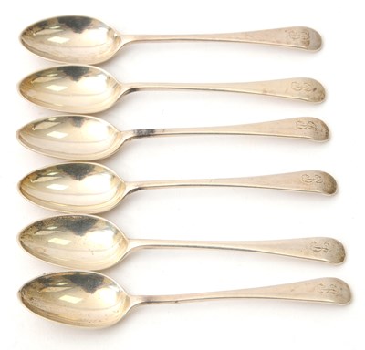 Lot 73 - A set of six George V silver teaspoons,...