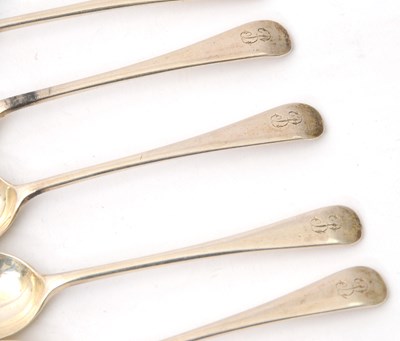 Lot 73 - A set of six George V silver teaspoons,...