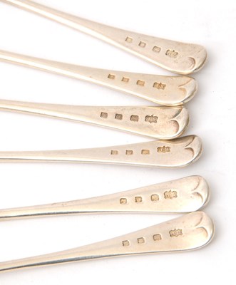 Lot 73 - A set of six George V silver teaspoons,...
