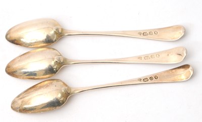 Lot 80 - Three George III silver Old English pattern...