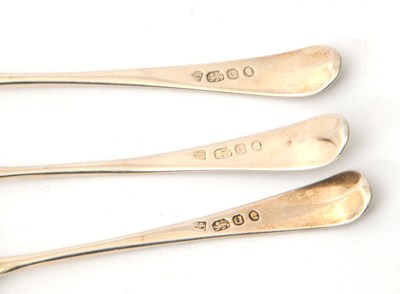 Lot 80 - Three George III silver Old English pattern...