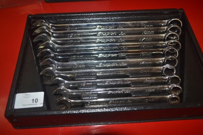 Lot 10 - Set of ten Snap-on flank drive spanner set in...