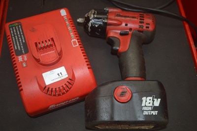Lot 11 - A Snap-on cordless impact gun 3 8" complete...