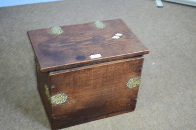 Lot 289 - Small late 19th/early 20th century oak brass...