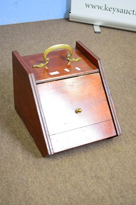 Lot 290 - Late 19th century mahogany wedge formed coal...